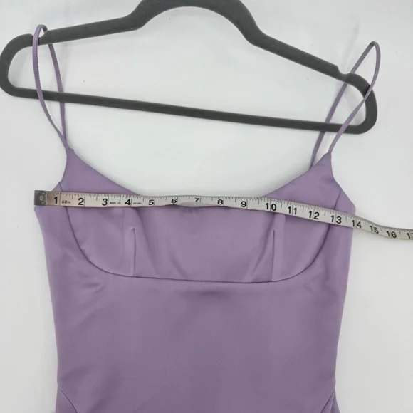 House of CB Lilac Feather-Hem Midi Dress - Picture 10 of 11